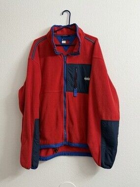 Tommy Hilfiger Outdoors Fleece Jacket Size XL Red Blue Zip Up